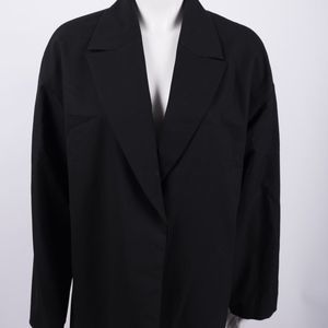 Zara Woman Black Blazer Suit Coat Jacket loose fit L Large